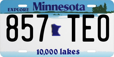 MN license plate 857TEO