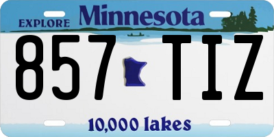 MN license plate 857TIZ
