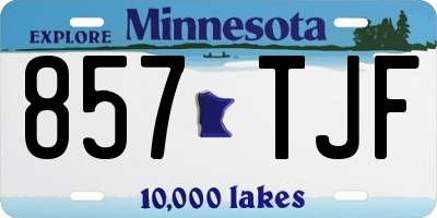 MN license plate 857TJF