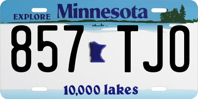 MN license plate 857TJO