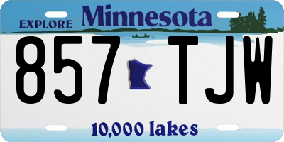 MN license plate 857TJW