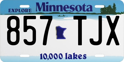 MN license plate 857TJX