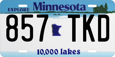 MN license plate 857TKD