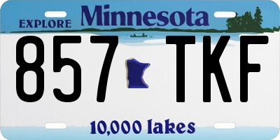 MN license plate 857TKF