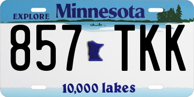 MN license plate 857TKK