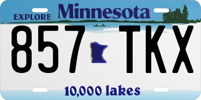 MN license plate 857TKX