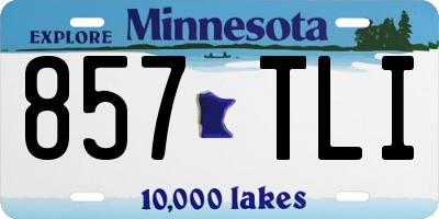 MN license plate 857TLI