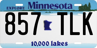 MN license plate 857TLK
