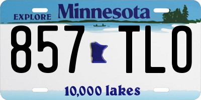 MN license plate 857TLO