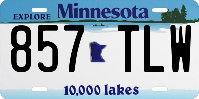 MN license plate 857TLW