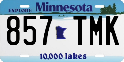MN license plate 857TMK