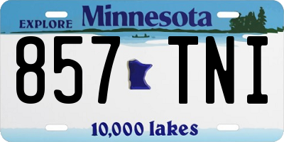 MN license plate 857TNI
