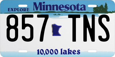 MN license plate 857TNS
