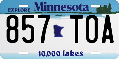 MN license plate 857TOA