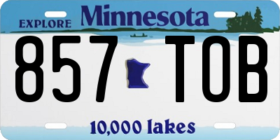MN license plate 857TOB