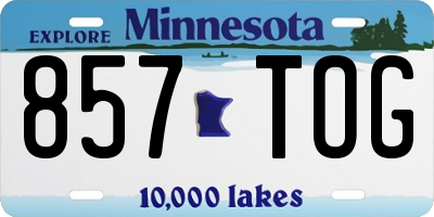 MN license plate 857TOG