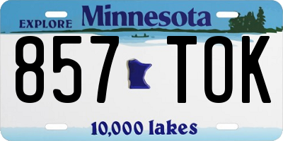 MN license plate 857TOK