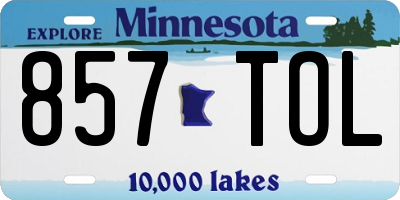 MN license plate 857TOL