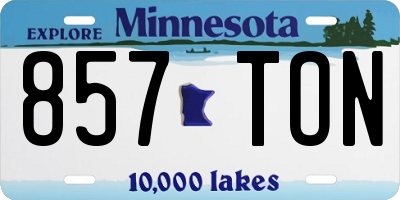 MN license plate 857TON