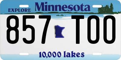 MN license plate 857TOO