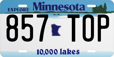 MN license plate 857TOP