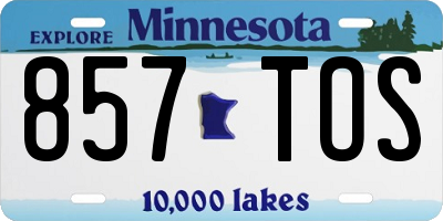 MN license plate 857TOS