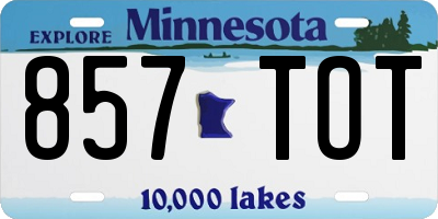 MN license plate 857TOT