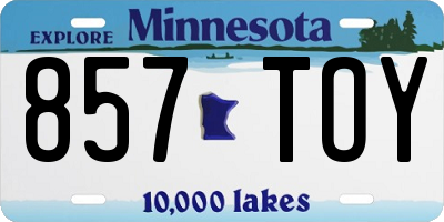 MN license plate 857TOY