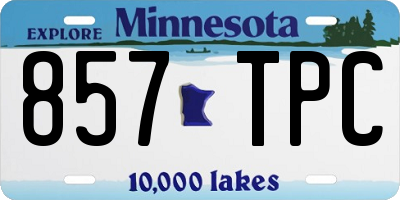 MN license plate 857TPC