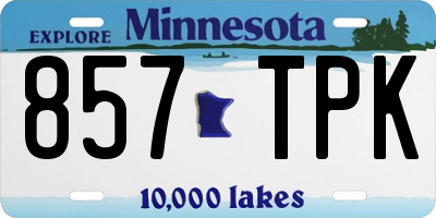 MN license plate 857TPK