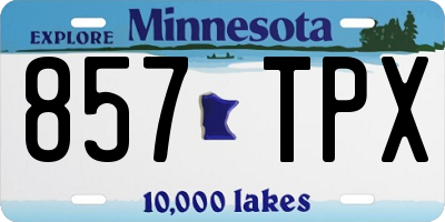 MN license plate 857TPX