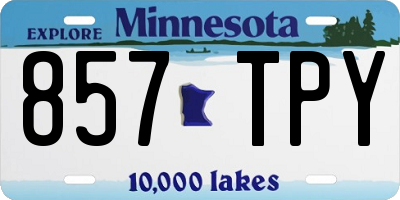 MN license plate 857TPY