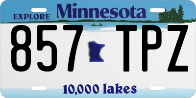 MN license plate 857TPZ