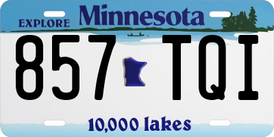 MN license plate 857TQI