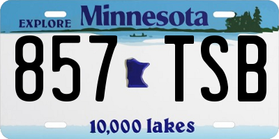 MN license plate 857TSB