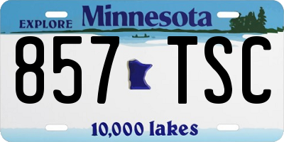 MN license plate 857TSC