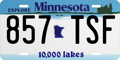 MN license plate 857TSF