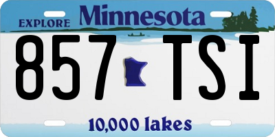 MN license plate 857TSI
