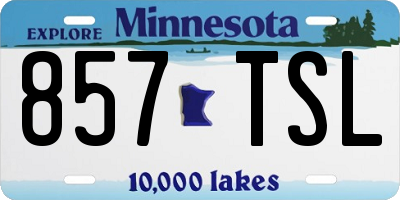 MN license plate 857TSL