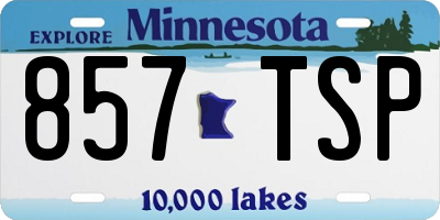 MN license plate 857TSP
