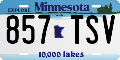 MN license plate 857TSV