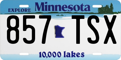 MN license plate 857TSX