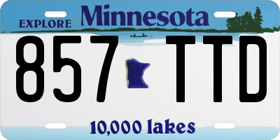 MN license plate 857TTD