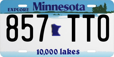 MN license plate 857TTO