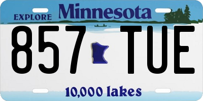 MN license plate 857TUE