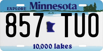 MN license plate 857TUO