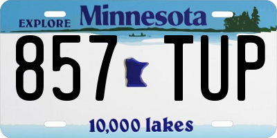 MN license plate 857TUP