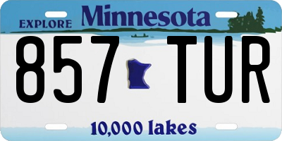 MN license plate 857TUR