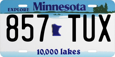 MN license plate 857TUX