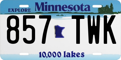 MN license plate 857TWK